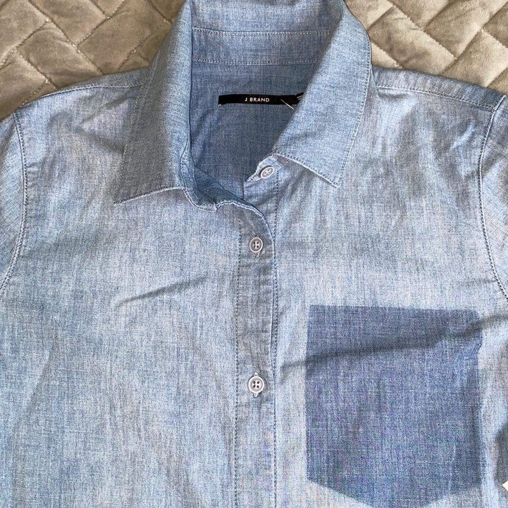 J BRAND Shirt Top Blouse‎ Chambray Denim Button Down - Picture 5 of 6